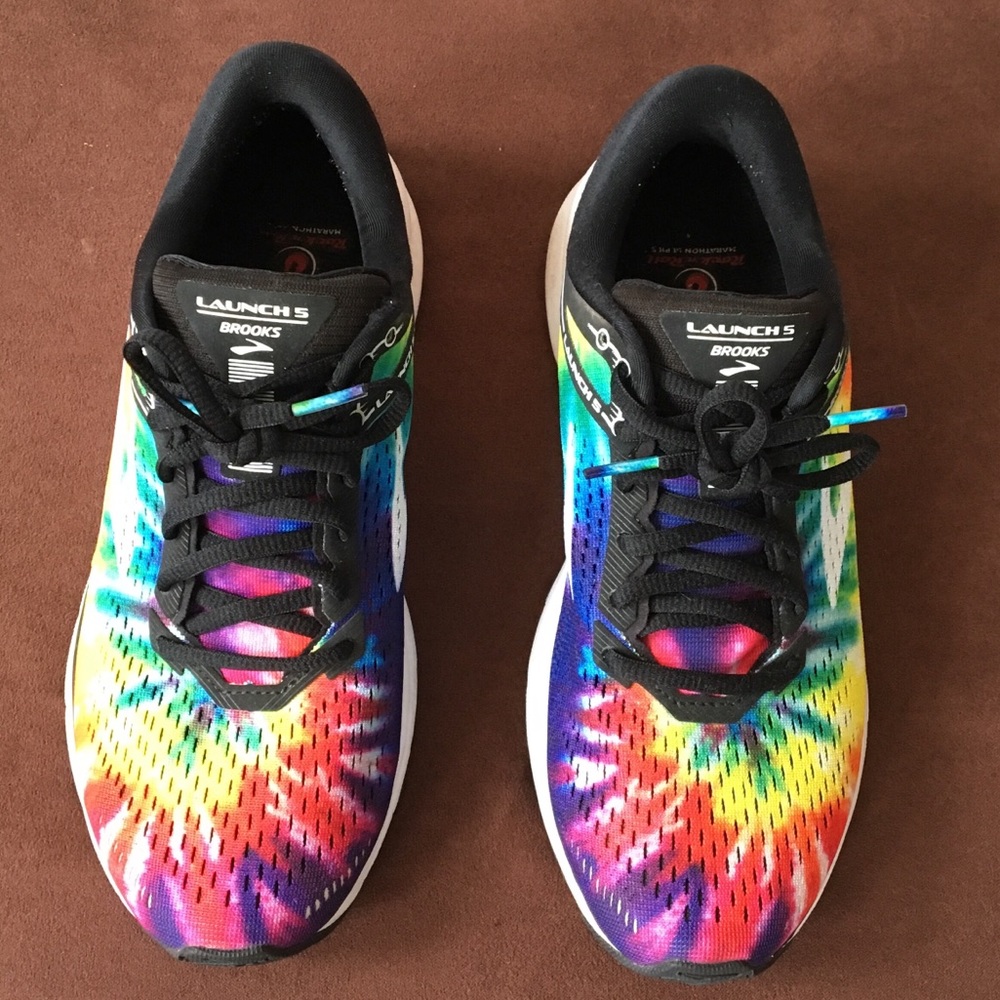 Brooks tie dye running shoes